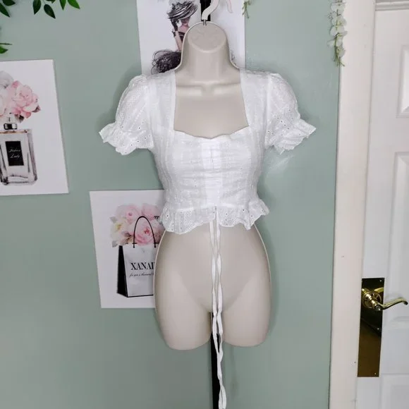 White Crop Top - Picture 2 of 7